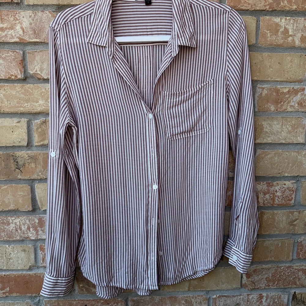 Velvet Heart Red and White Striped Shirt